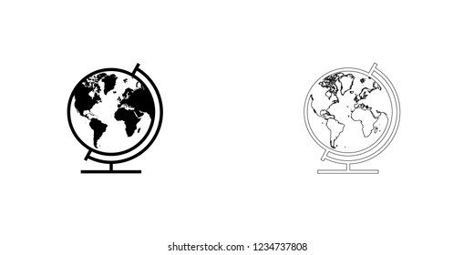 An Illustrated Icon Isolated on a Background - Globe North America South America Europe