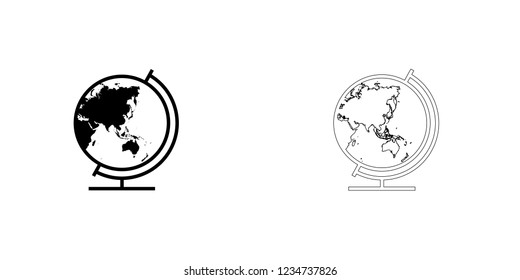 An Illustrated Icon Isolated on a Background - Globe Asia Oceania