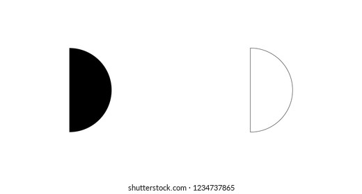 An Illustrated Icon Isolated on a Background - First Quarter Moon