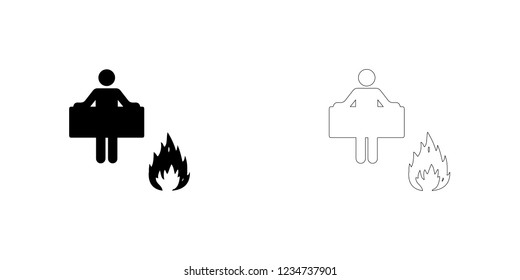 An Illustrated Icon Isolated on a Background - Fire Blanket