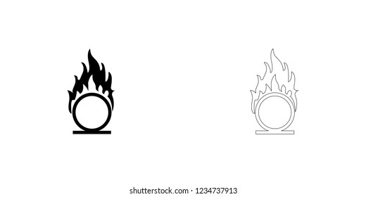 An Illustrated Icon Isolated on a Background - Extreme Heat and Fire