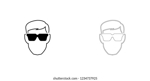 An Illustrated Icon Isolated on a Background - Eye Protection Glasses