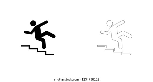 An Illustrated Icon Isolated on a Background - Danger Stairs