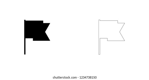 An Illustrated Icon Isolated on a Background - Cut Out Flag Waving