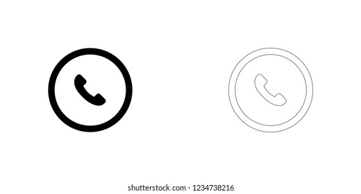 An Illustrated Icon Isolated on a Background - Circle Phone Outline
