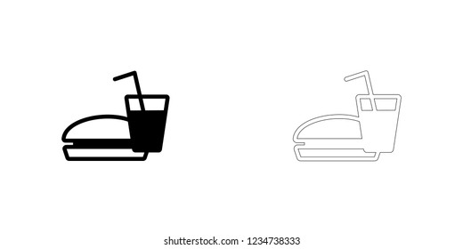 An Illustrated Icon Isolated on a Background - Burger and Drink