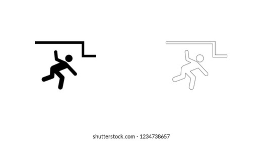 An Illustrated Icon Isolated on a Background - Beware Low Ceiling