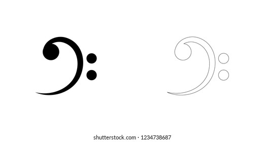 An Illustrated Icon Isolated on a Background - Bass Clef