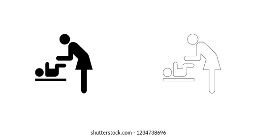 An Illustrated Icon Isolated on a Background - Baby Change
