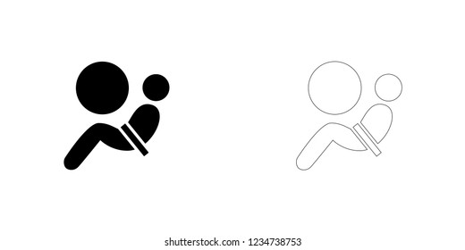 An Illustrated Icon Isolated on a Background - Airbag Fault Light