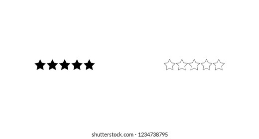 An Illustrated Icon Isolated on a Background - 5 Star Rating