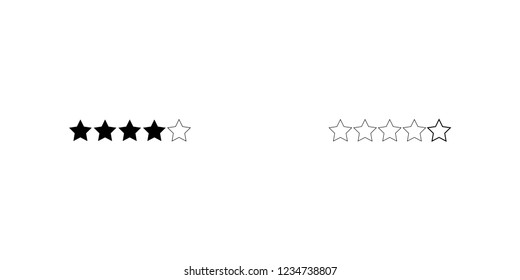 An Illustrated Icon Isolated on a Background - 4 Star Rating