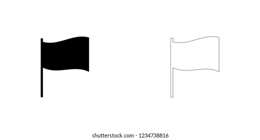 An Illustrated Icon Isolated on a Background - 3D Rectangular Waving Flag