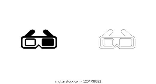 An Illustrated Icon Isolated on a Background - 3D Glasses
