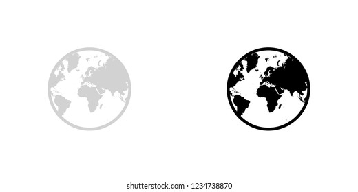 An Illustrated Icon Isolated on a Background - World North America South Americaa Europe Asia