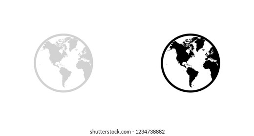 An Illustrated Icon Isolated on a Background - World North America  South America