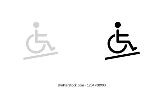 An Illustrated Icon Isolated on a Background - Wheelchair Accessible Ramp