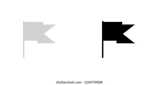 An Illustrated Icon Isolated on a Background - Square Cut Out Flag Waving
