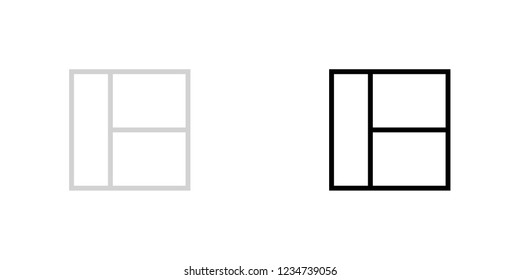 An Illustrated Icon Isolated on a Background - Web Wireframe 3 Way Split