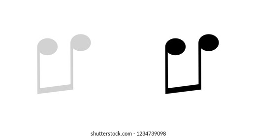 An Illustrated Icon Isolated on a Background - Upside Down Quavers