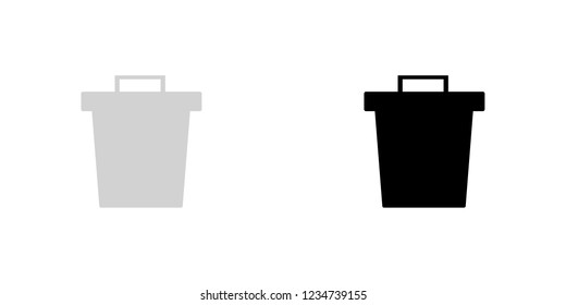 An Illustrated Icon Isolated on a Background - Trash Can