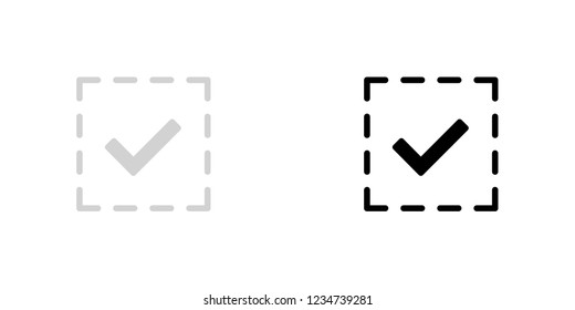 An Illustrated Icon Isolated on a Background - Squared Tick