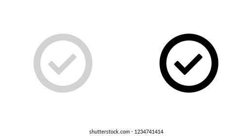 An Illustrated Icon Isolated on a Background - Round Tick
