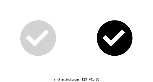 An Illustrated Icon Isolated on a Background - Round Tick Selected