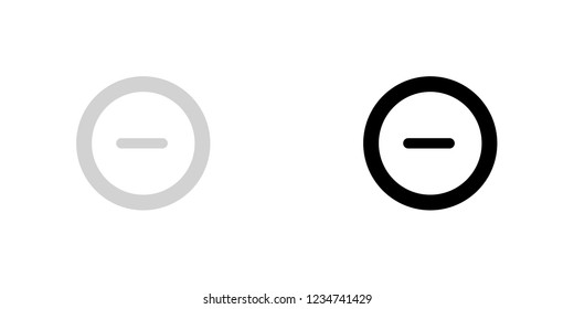 An Illustrated Icon Isolated on a Background - Round Minus