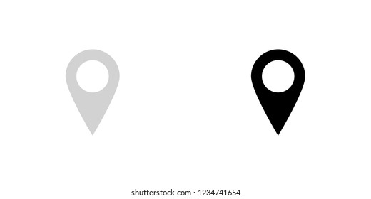 An Illustrated Icon Isolated on a Background - Rounded Map Pointer