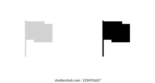 An Illustrated Icon Isolated on a Background - Rectangular Flag Waving