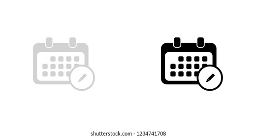 An Illustrated Icon Isolated on a Background - Rounded Calendar Edit