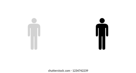 An Illustrated Icon Isolated on a Background - Male Silhouette