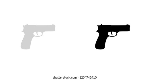 An Illustrated Icon Isolated on a Background - Pistol