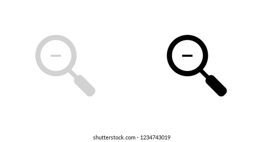 An Illustrated Icon Isolated on a Background - Magnifying Glass Zoom Out