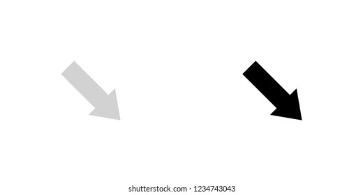 An Illustrated Icon Isolated on a Background - Lower Right Arrow