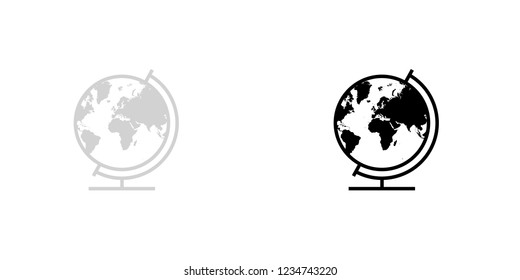 An Illustrated Icon Isolated on a Background - Globe North America South Americaa Europe Asia