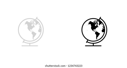 An Illustrated Icon Isolated on a Background - Globe North America South America