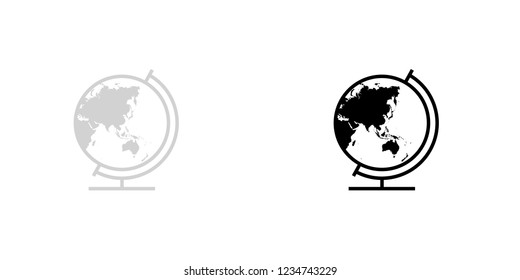 An Illustrated Icon Isolated on a Background - Globe Asia Oceania