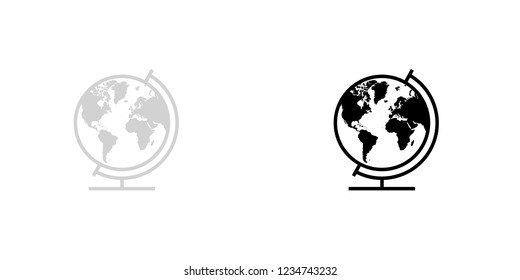 An Illustrated Icon Isolated on a Background - Globe North America South America Europe