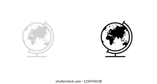 An Illustrated Icon Isolated on a Background - Globe Europe Asia Oceania