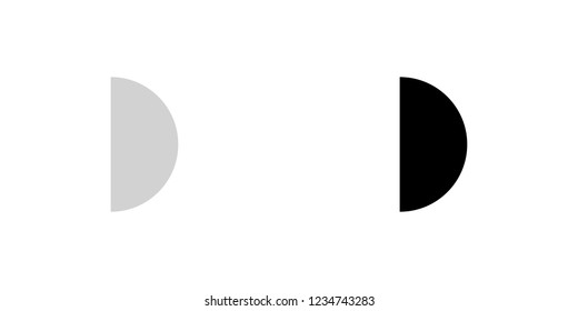 An Illustrated Icon Isolated on a Background - First Quarter Moon