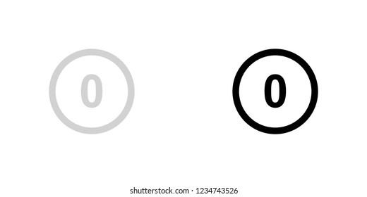 An Illustrated Icon Isolated on a Background - Circle 0 Outline