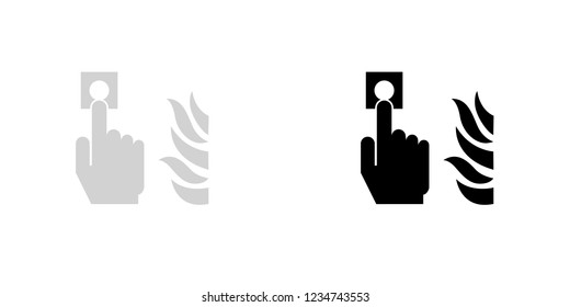 An Illustrated Icon Isolated on a Background - Fire Alarm Button