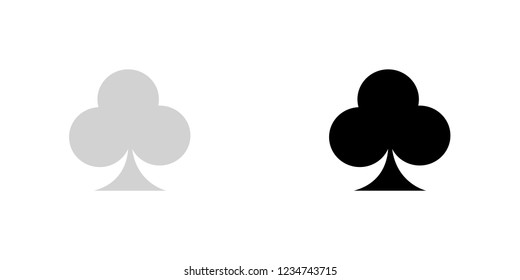 An Illustrated Icon Isolated on a Background - Clubs Card Suit