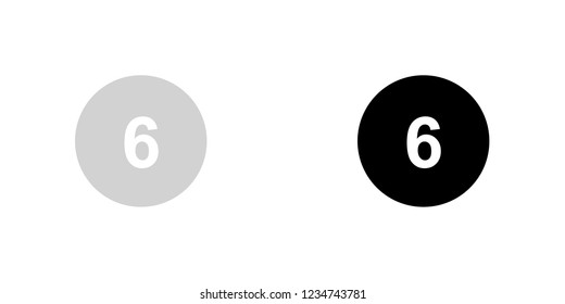 An Illustrated Icon Isolated on a Background - Circle 6 Filled