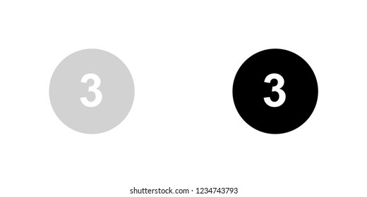 An Illustrated Icon Isolated on a Background - Circle 3 Filled
