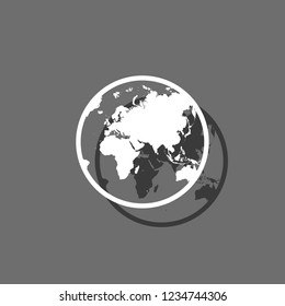 An Illustrated Icon Isolated on a Background - World Europe Asia Oceania