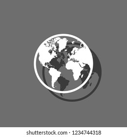 An Illustrated Icon Isolated on a Background - World North America South America Europe