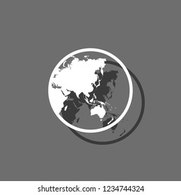 An Illustrated Icon Isolated on a Background - World Asia Oceania